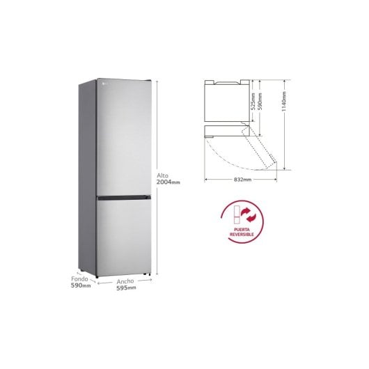 LG GBM22HSADH Frigorífico Combi D Plata