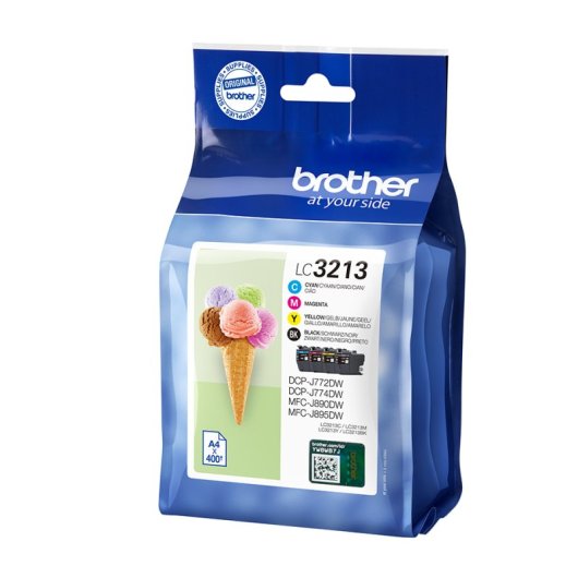 Cartuccia d'inchiostro originale Brother LC-3213VALDR ad alta capacità (XL) Nero, Ciano, Magenta, Giallo