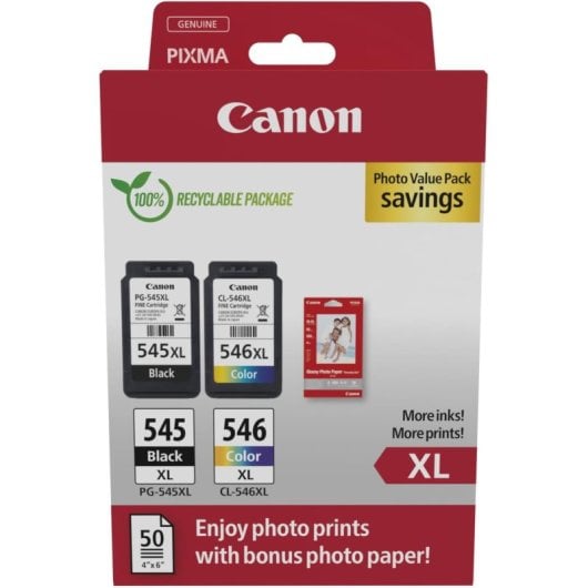 Cartucho de Tinta Original Canon PG-545XL/CL-546XL Pack 2 Unidades
