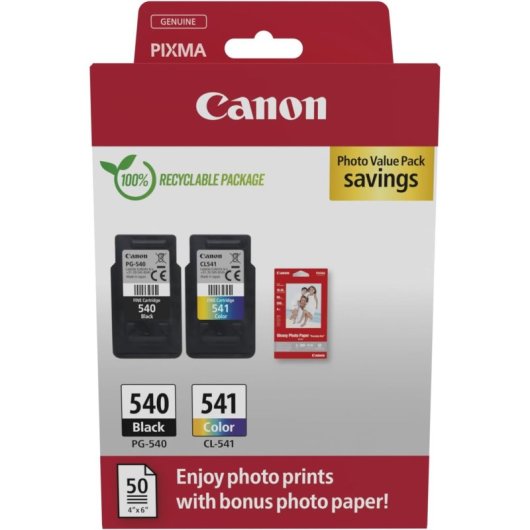 Cartouches d'encre multicolores originales Canon PG-540 + CL-541, lot de 2 unités