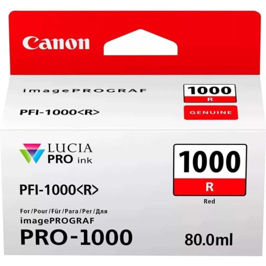 Cartucho de Tinta Fotográfico Original PFI-1000 R Rojo