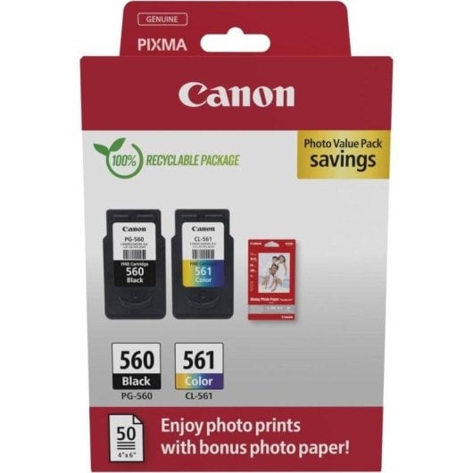 Pack cartucce inchiostro Canon PG-560/CL-561 e carta fotografica