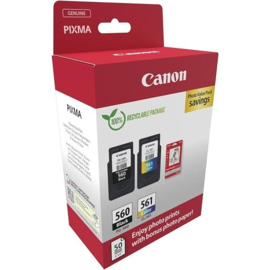 Pack cartucce inchiostro Canon PG-560/CL-561 e carta fotografica