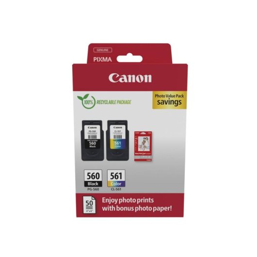 Pack cartucce inchiostro Canon PG-560/CL-561 e carta fotografica