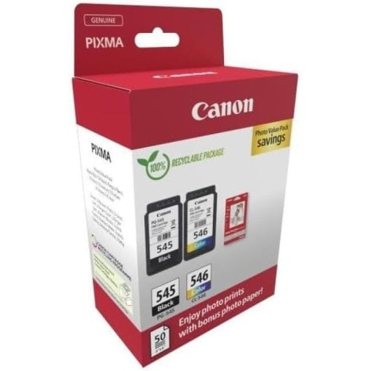 Cartucho de Tinta Original Canon PG-545 + CL-546 Pack 2 Unidades