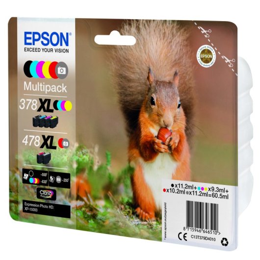 Epson Squirrel Multipack 6 colori 378XL / 478XL Inchiostri Claria Photo HD