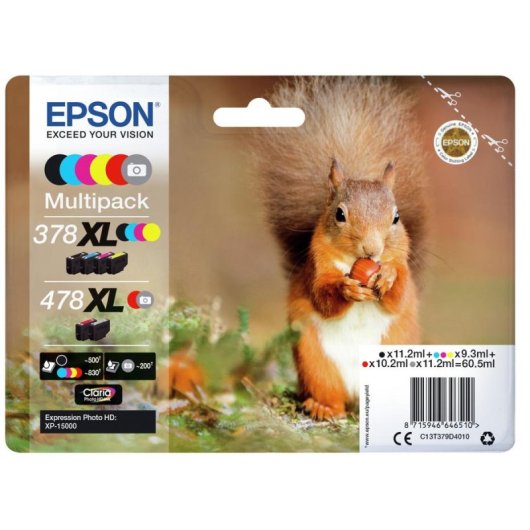 Cartucho de Tinta Epson Squirrel 378XL/478XL Claria Photo HD 6 Unidades Multicolor