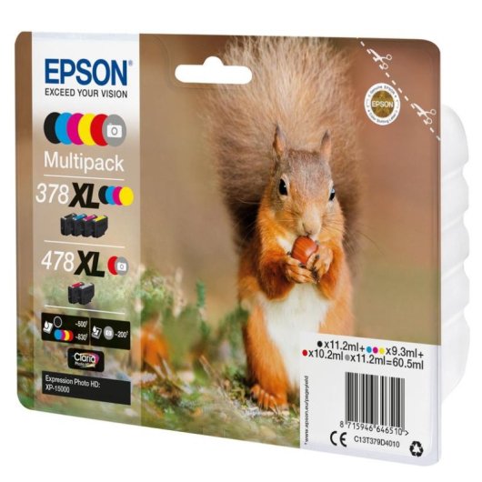 Cartucho de Tinta Epson Squirrel 378XL/478XL Claria Photo HD 6 Unidades Multicolor