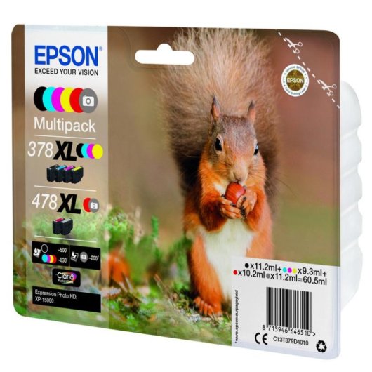 Cartucho de Tinta Epson Squirrel 378XL/478XL Claria Photo HD 6 Unidades Multicolor