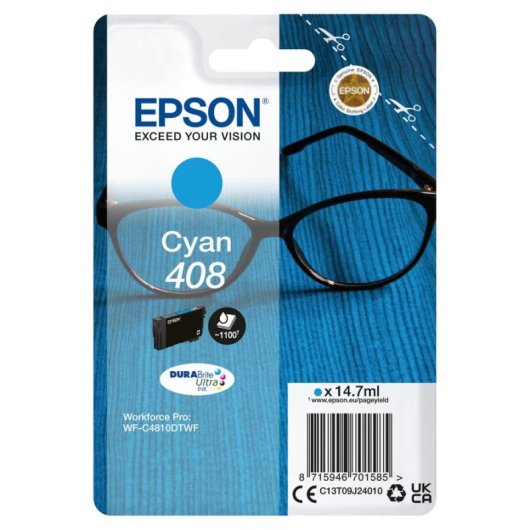 Tintenpatrone Epson 408 DURABrite Ultra Ink Cyan Standardkapazität