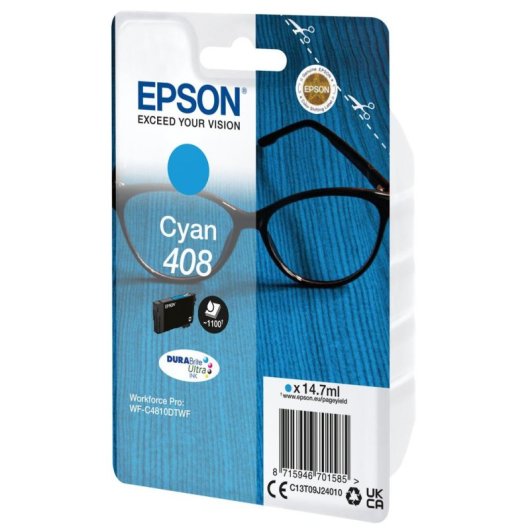 Tintenpatrone Epson 408 DURABrite Ultra Ink Cyan Standardkapazität
