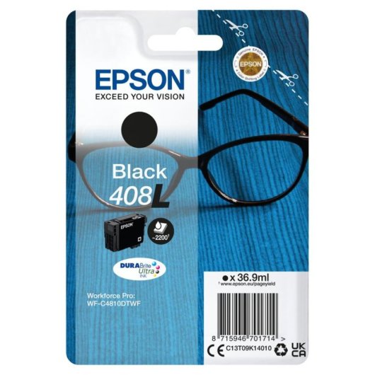 Tintenpatrone Epson 408L DURABrite Ultra Ink Schwarz XL 36,9 ml