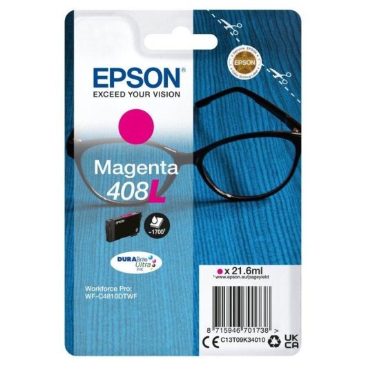 Cartucho de tinta Epson 408L Magenta XL DURABrite Ultra para WorkForce Pro