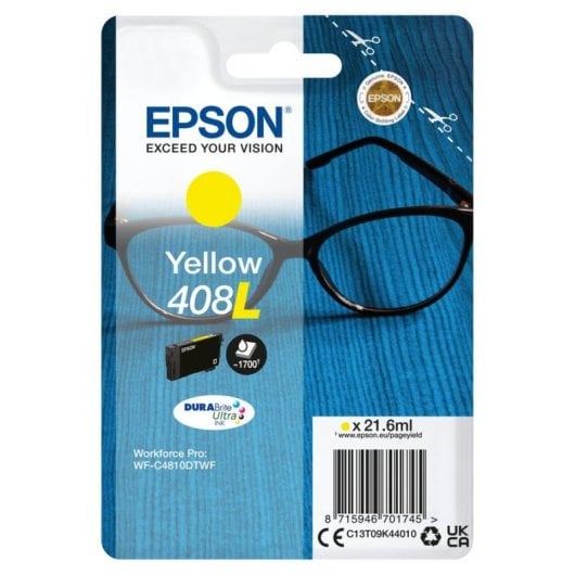 Cartucho de tinta Epson 408L Amarillo XL DURABrite Ultra para WorkForce Pro