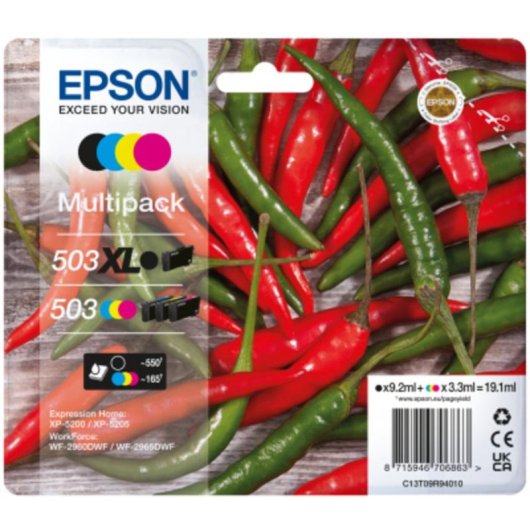 Cartucho de Tinta Original Epson 503 XL Pack 4 Unidades