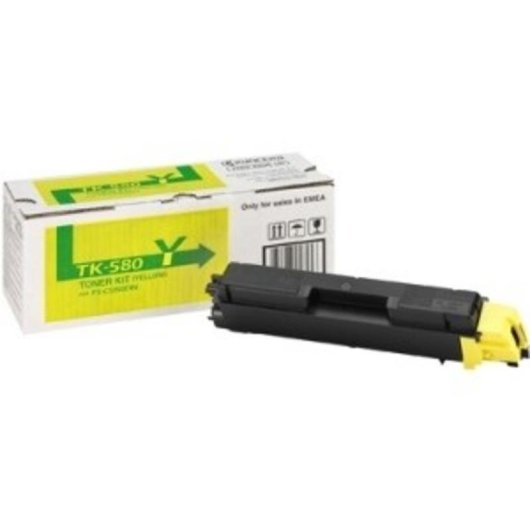 Cartucho de Tóner Kyocera TK-580Y Amarillo Original 2800 páginas
