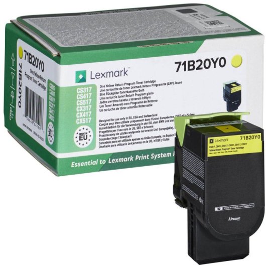 Lexmark 71B20Y0 cartouche de toner 1 pièce(s) Original Jaune