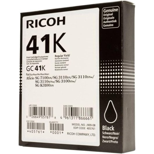 Ricoh 405761 cartucho de tinta 1 unidade(s) Original Rendimento Padrão Foto Preto