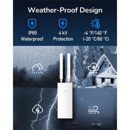 Cudy LT500 Outdoor Router Sem Fios WiFi Dupla Banda AC1200 LTE para Exterior