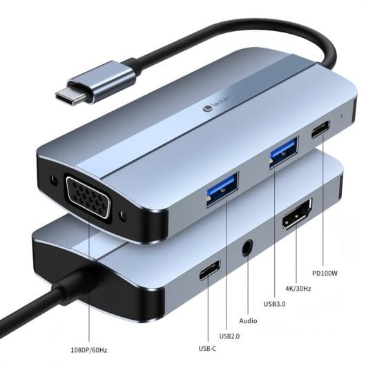 Leotec Docking Station HUB 7 en 1 USB-C/USB/HDMI/VGA