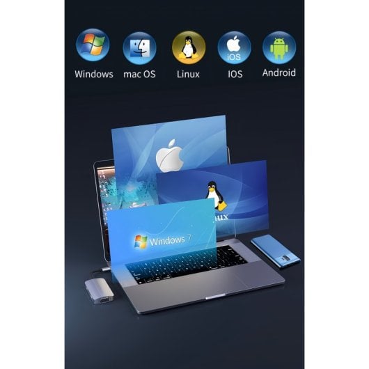 Leotec Docking Station HUB 7 en 1 USB-C/USB/HDMI/VGA