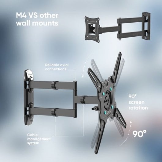 Onkron M4R-B Soporte TV de Pared 32"-65" hasta 41Kg Negro