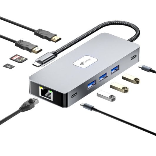 Leotec LEDS02 Docking Station 10 en1 USB-C PD 100W / HDMI 4K /USB 3.0 / RJ 45 /Micro SD