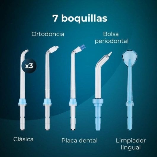 Irrigador oral Cecotec Bamba ToothCare Jet Clean 600ml 10 níveis 7 bocais