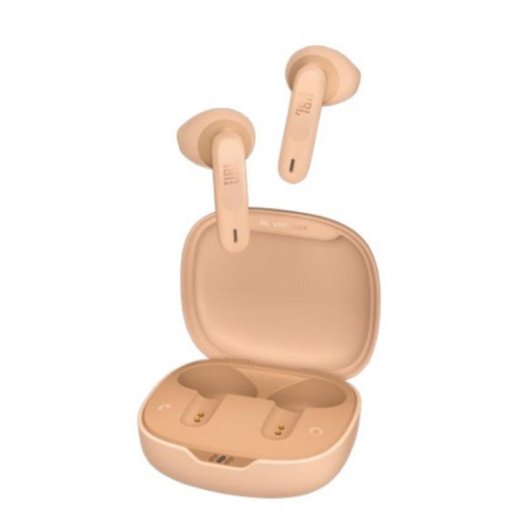 Auriculares JBL Vibe Flex inalámbricos Bluetooth con cancelación activa de ruido, micrófono y protección IP54 beige