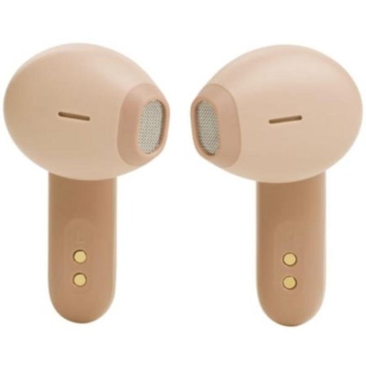 Auriculares JBL Vibe Flex inalámbricos Bluetooth con cancelación activa de ruido, micrófono y protección IP54 beige