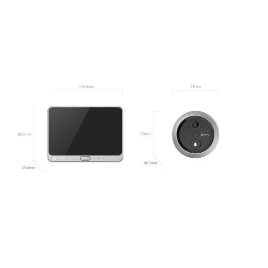 Digitaler Türspion WiFi EZVIZ DP2 2K Bildschirm 4,3” 166° Nachtsicht