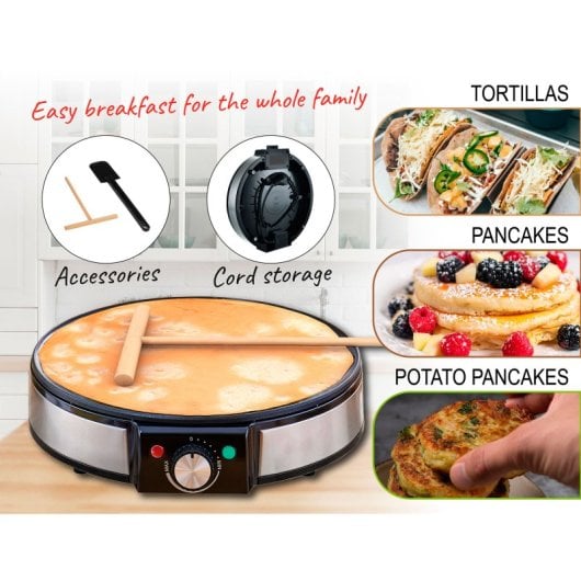 Briebe CM1137 Máquina de Fazer Crepes Prato 30cm
