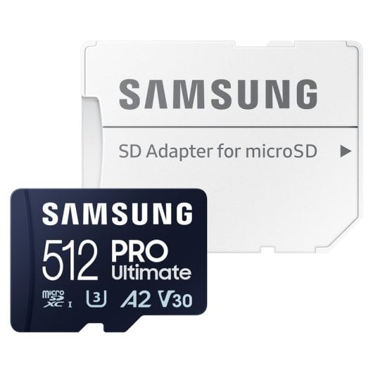 Samsung PRO Ultimate 512GB MicroSDXC UHS-I U3 A2 V30 + Adaptador SD