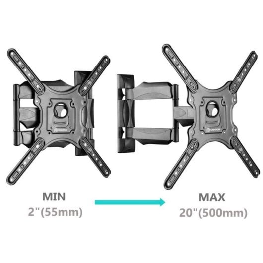 Support mural TV Onkron M4-B 32"-65" pivotant à -90º/+90º jusqu'à 35Kg noir