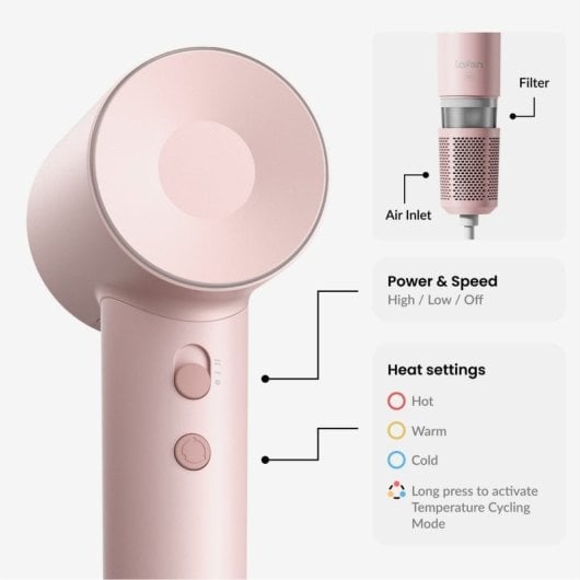 Laifen Swift SE Secador de Cabelo 1500W Rosa Mate