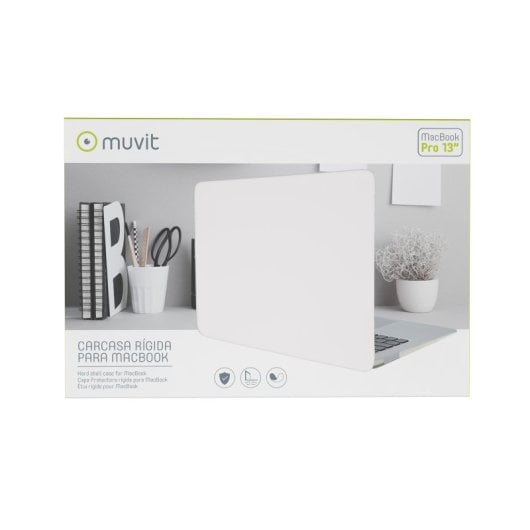 Muvit Funda Transparente Compatible con Apple Macbook Pro 13"