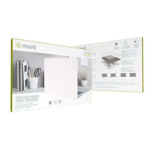 Muvit Funda Transparente Compatible con Apple Macbook Pro 13"