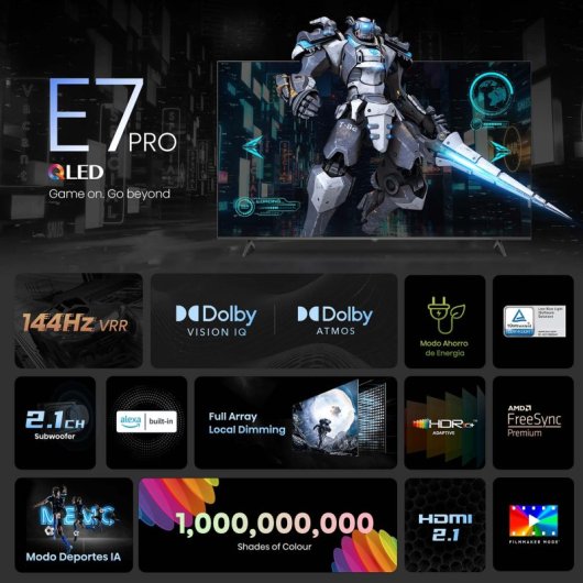 Hisense 55E7NQ PRO 55" QLED UltraHD 4K Gaming TV AMD Freesync Premium Pro