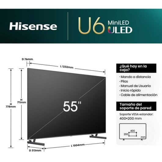 Hisense 55U6NQ 55" Mini-LED UltraHD 4K Dolby Vision IQ