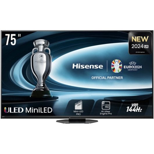 Hisense 75U8NQ 75" Mini-LED PRO UltraHD 4K 144Hz Quantum Dot Colour Dolby Vision