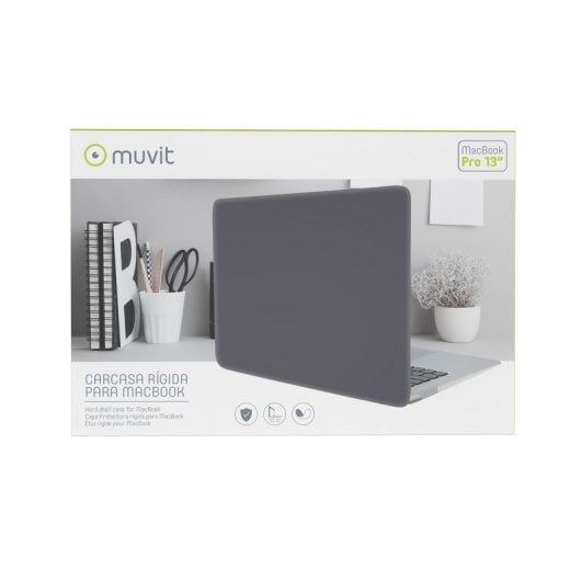 Muvit Funda Negra Compatible con Apple Macbook Pro 13"