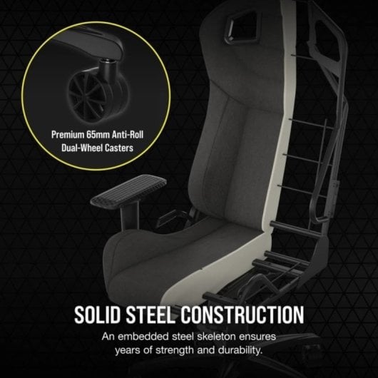 Chaise de jeu Corsair T3 Rush gris anthracite avec coussins anthracite