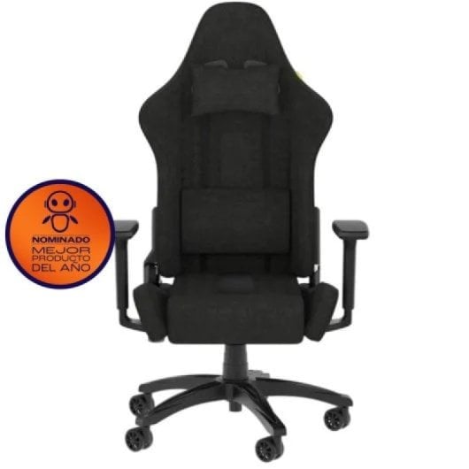 Corsair TC100 RELAXED v2 Fabric Silla Gaming Negra con Cojín y Almohada Cervical Grises