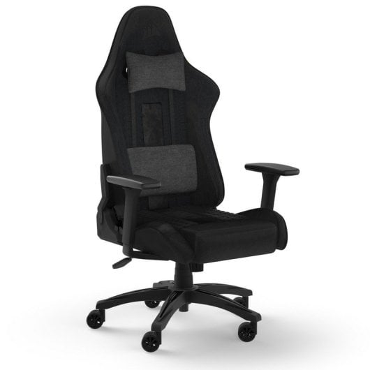 Corsair TC100 RELAXED v2 Fabric Silla Gaming Negra con Cojín y Almohada Cervical Grises