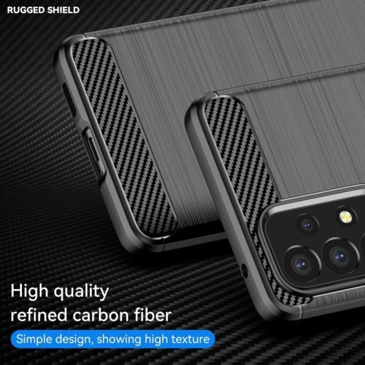 Max Power Digital Stoßfeste Silikonhülle mit schwarzer Kohlefaser für Samsung Galaxy A53 5G