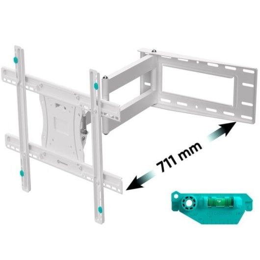 Onkron M7L-W Soporte TV 40"-75" de Pared, Extra Largo 71cm, Max 68.2 Kg, Blanco