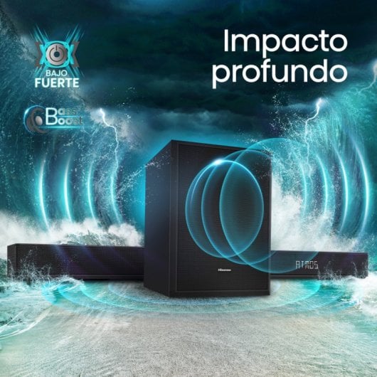 Hisense AX5125H Barre de son 5.1.2 500 W Dolby Atmos avec caisson de basses sans fil Noir
