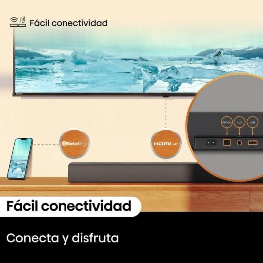 Barra de Som Hisense HS3100 3.1 480W Bluetooth HDMI Dolby Audio