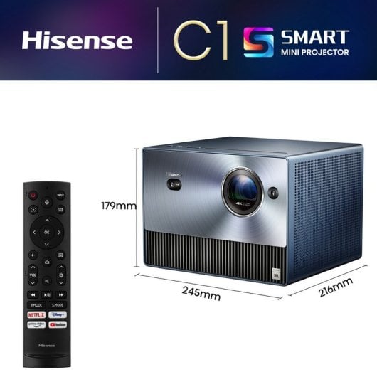 Hisense C1 Mini Proyector Láser 4K TriChroma Smart TV