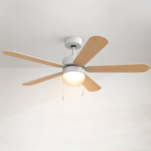 Universal Blue Etesios 6052W Ventoinha de Teto Branca de Pás Reversíveis 132cm 60W Madeira/Branca